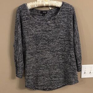 Women’s a.n.a. Size Small Marled Black Scoop Neck Sweater
